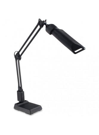 Lamp, 1 x 13 W Fluorescent Bulb - Adjustable - Metal - Desk Mountable - Matte Black - ledl283mb